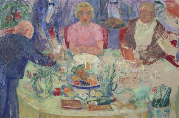 Breakfast table; unfinished. Creator: Hjalmar Hagelstam.