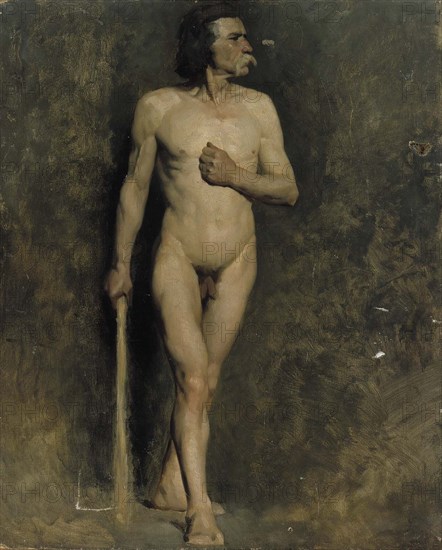 Male model, academy training, 1874-1875. Creator: Albert Edelfelt.