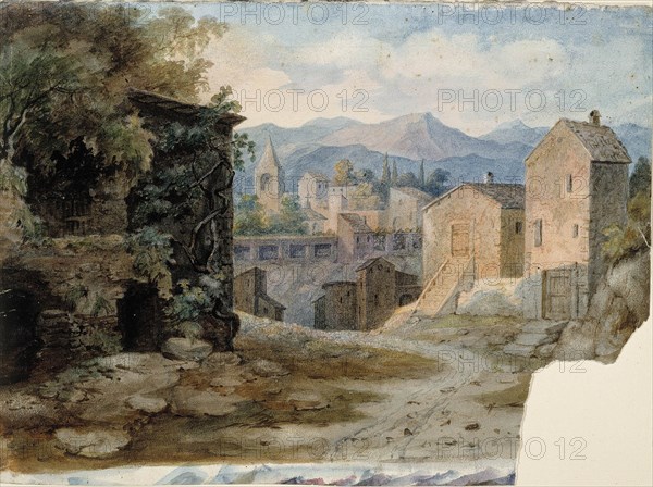 Italian mountain town, 1830-1873. Creator: Robert Wilhelm Ekman.