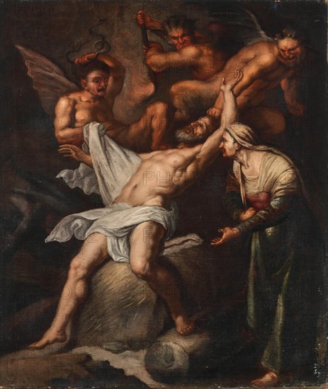 The Mocking of Job, 17th century. Creator: Anonymous.