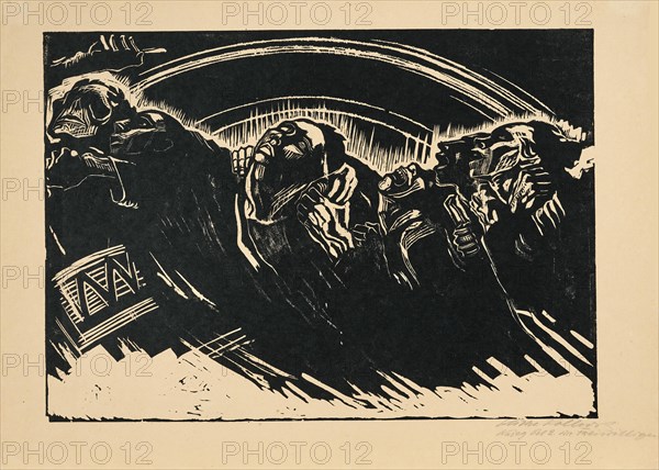 The volunteers, 1922-1923. Creator: Kollwitz, Käthe (1867-1945).