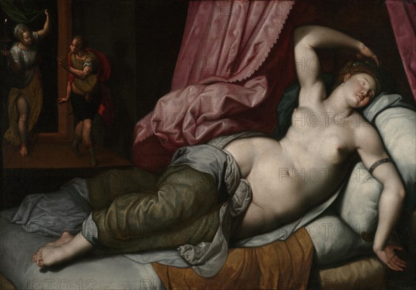 Paris Being Admitted to the Bedchamber of Helen, about 1585/1590. Creator: Jacob de Backer.
