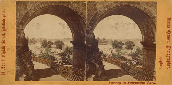 Girard Avenue and Connecting R.R. Bridge, Fairmount Park, Philadelphia, Pennsylvania, about 1872. Creator: James Cremer.