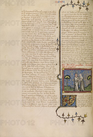 Hosea and Gomer, about 1360-1370. Creator: Master of Jean de Mandeville.