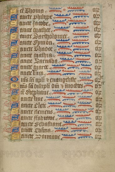 Decorated Text Page, about 1190-1200; text and illumination added about 1480-1490. Creator: Unknown.