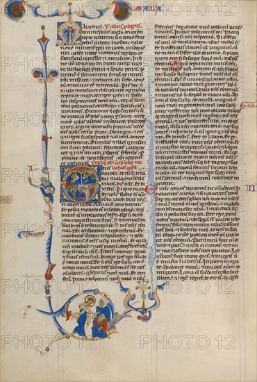 Initial O: Bishops and Monks; Abbey Bible, about 1250-1262. Creator: Unknown.