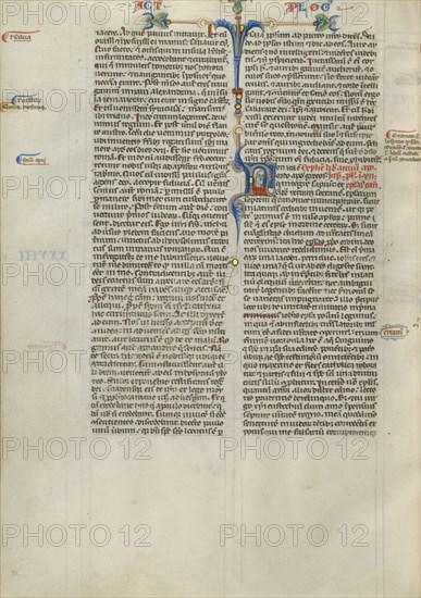 Inhabited Initial N ; Abbey Bible, about 1250-1262. Creator: Unknown.