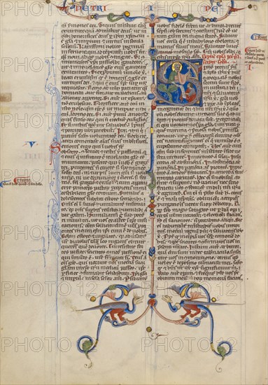 Initial S: Saint Peter; Abbey Bible, about 1250-1262. Creator: Unknown.
