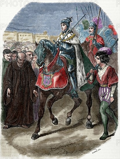Louis XII entering the city of Genoa, 1851. Creator: Dupre.