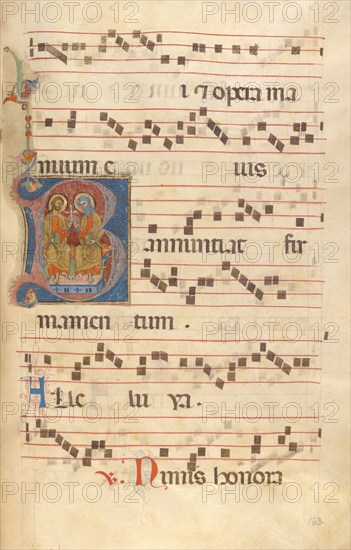 Initial B: The Trinity; Gradual, about 1270. Creator: Jacobellus of Salerno.