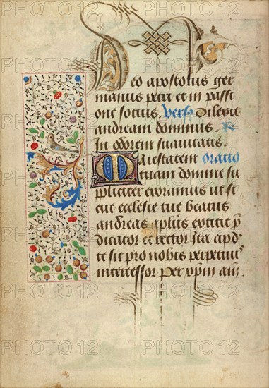 Decorated Text Page; Prayer Book of Charles the Bold, 1469. Creator: Nicolas Spierinc.