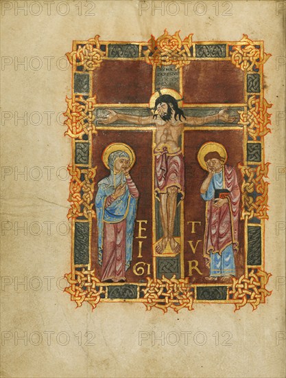The Crucifixion; Sacramentary, first quarter of 11th century. Creator: Unknown.