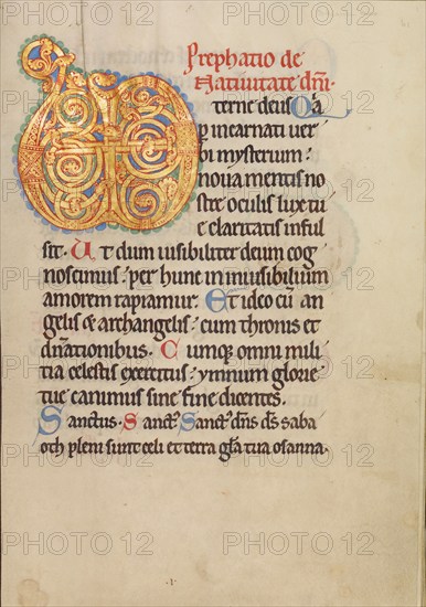 Decorated Monogram VD; Missal, about 1180. Creator: Unknown.