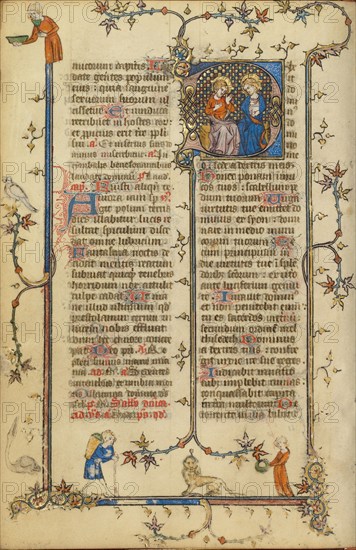 Initial D: God the Father and Christ; Breviary, about 1320-1325. Creator: Unknown.