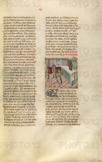 Jephthe and his Daughter; Miroir Historial, about 1475. Creator: Unknown.