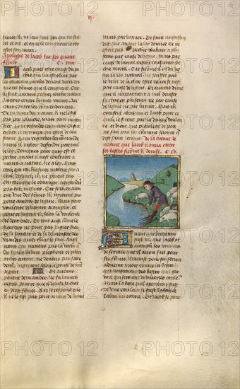 Jacob Washing the Osier Switch; Miroir Historial, about 1475. Creator: Unknown.