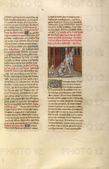 Alexander the Great Finding Darius in Chains; Miroir Historial, about 1475. Creator: Unknown.