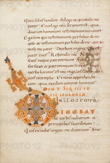 Decorated Initial D; Gospel Lectionary, late 10th century. Creator: Unknown.