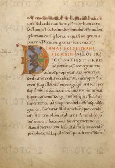 Decorated Initial D; Gospel Lectionary, late 10th century. Creator: Unknown.