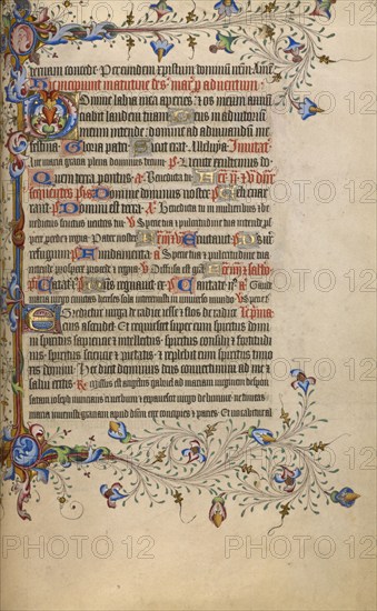 Decorated Text Page; Psalter, 1420-1430. Creator: Unknown.