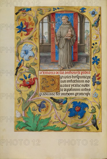 Saint Anthony of Padua; Spinola Hours, about 1510-1520. Creator: Master of James IV of Scotland.
