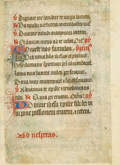 Text Page; Book of Hours, about 1430-1440. Creator: Fastolf Master.