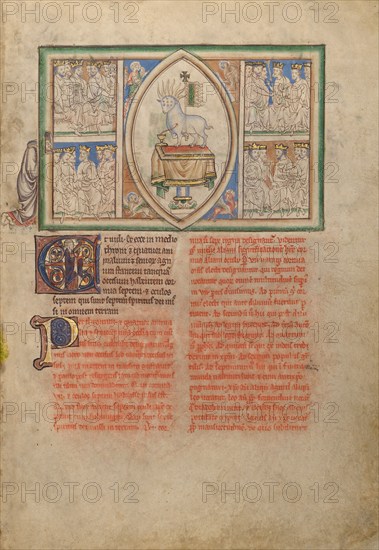 The Vision of the Lamb in the Midst of the Four Living Creatures and the Twenty..., about 1255-1260. Creator: Unknown.