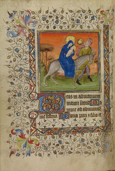 The Flight into Egypt; Book of Hours, about 1400-1410. Creator: Unknown.