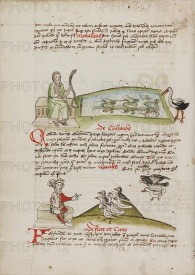 A Man with a Snake in his Hand: A King Speaking to a Flock of Doves, third quarter of 15th century. Creator: Unknown.