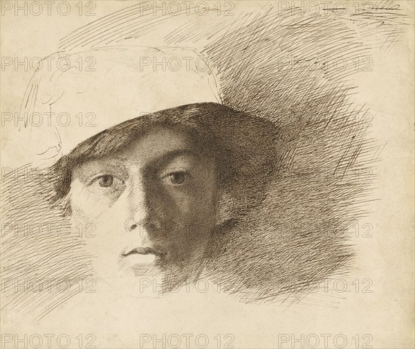 Self-Portrait, about 1845. Creator: Charles Samuel Keene.