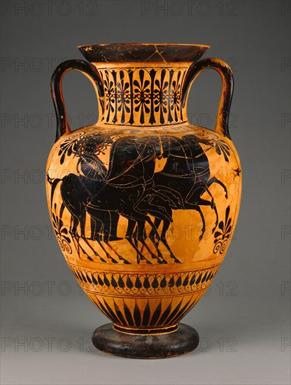 Attic Black-Figure Neck-Amphora, about 520 BC. Creator: Unknown.
