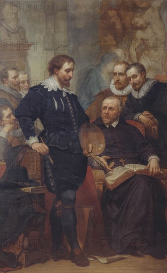 Peter Paul Rubens in his Studio, (c1620s), 1862-1872. Creator: Nicaise de Keyser.