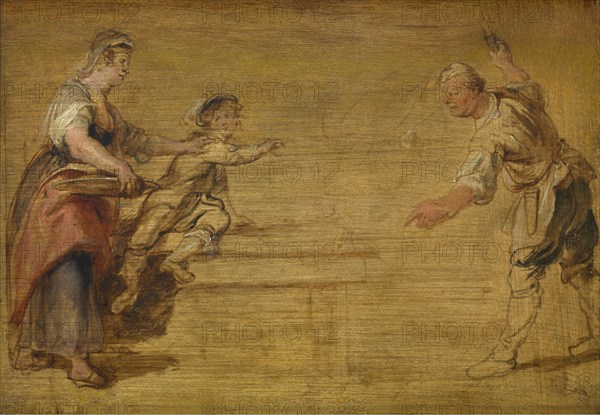 Kitchen Maid, Butcher and Boy around a Table, c1610s. Creator: Peter Paul Rubens.