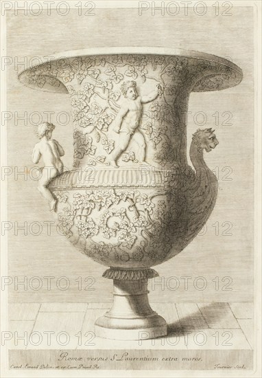 Vase covered in vines, (1680?). Creator: Georges Tournier.