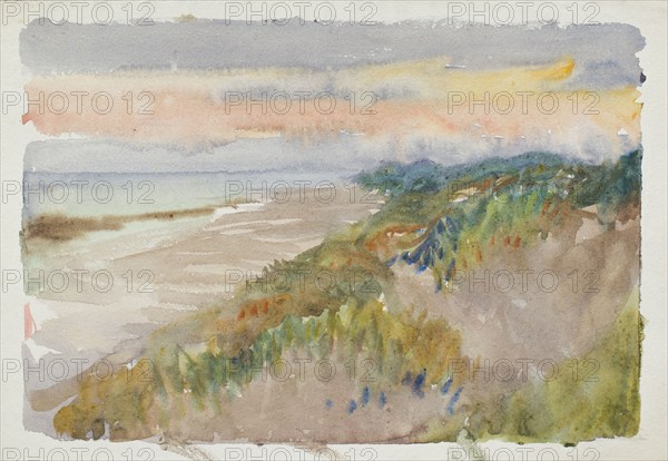 Coastal scene with sunrise/sunset, c1875-1944. Creator: George Clausen.