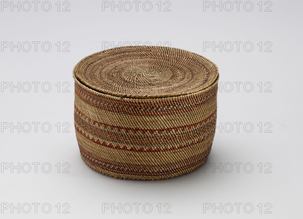 Lidded Basket, 1870-1887. Creator: Unknown.