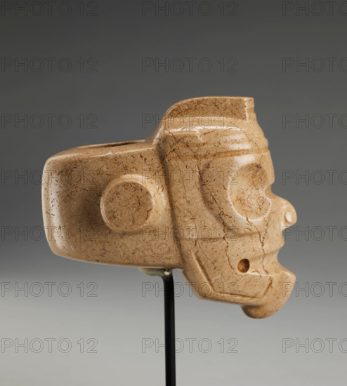 Mace Head in form of Tlaloc, 100 B.C.E - 500 C.E.. Creator: Unknown.