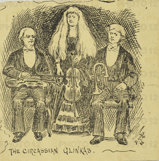 The Circassian Glinkas, 1873. Musical trio from Circassia, a historical region in modern-day Russia.