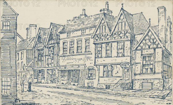 Temperance Hall, exterior, 1885. Illustration from a programme for the National Bazaar in aid of the completion fund of the National Temperance Hospital in London.