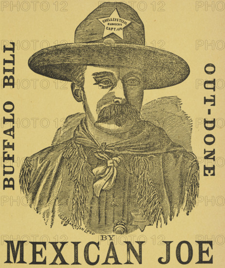 Buffalo Bill Out-Done by Mexican Joe, c1900. Texas Rangers Captain and Wild West entertainer Mexican Joe, (born Jose Barrera,1876-1949) was an expert equestrian. He was part of a troupe that toured North America and Europe, and included Buffalo Bill Cody and Pawnee Bill.