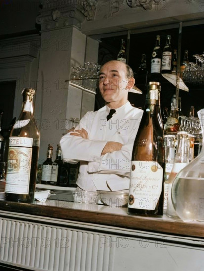 Portrait of Joe Helbock, Charlie's Tavern, New York, N.Y., ca. Mar. 1947. (Colorised black and white print).