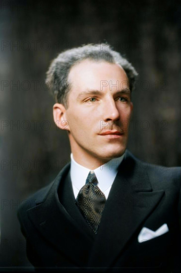 Mr. Theremin, portrait photograph, 1928 May 3. Leon Theremin, (Lev Sergeyevich Termen), Russian inventor of the theremin, one of the first electronic musical instruments and the first to be mass-produced. (Colorised black and white print).