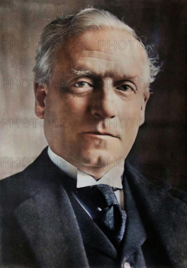 Herbert Asquith, between c1915 and c1920. Shows Herbert Henry Asquith, 1st Earl of Oxford and Asquith (1852-1928), who was the British Prime Minister (1908-1916). (Colorised black and white print).