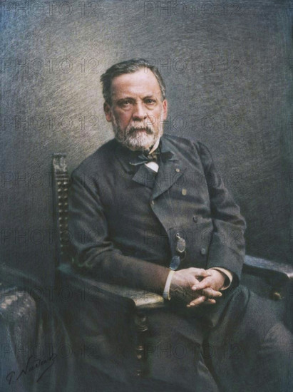 Louis Pasteur, negative 1886; print 1886-1900. (Colorised black and white print).