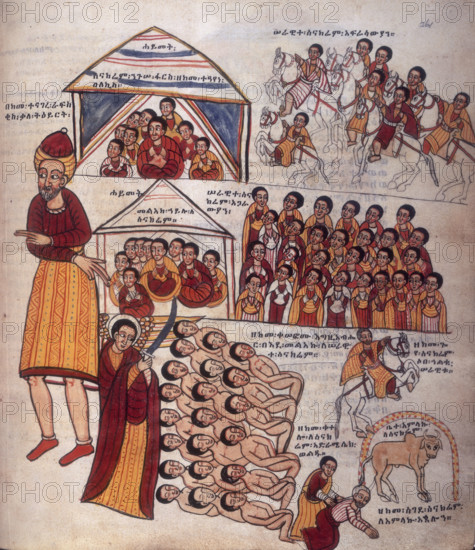 King Herod decrees all male children to be killed, 1756. Scene from the New Testament.