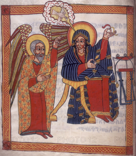 An angel visits Mary, c1710. From "Miracles of the Virgin Mary".