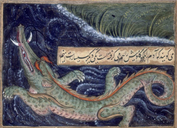 Crocodile, 1590. From Vaki'at-i Baburi, the Memoirs of Babur, translated from the Turki original by Mirza 'Abd al-Rahim, Khan-i khanan. One hundred and forty-three miniatures.