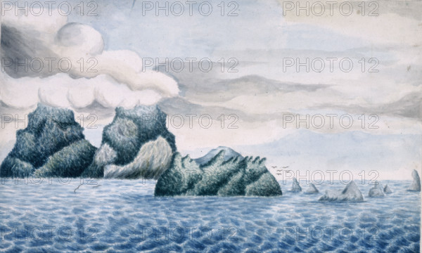 Lord Howe Island, New South Wales, Australia, 1799. The island was discovered and named by Lieutenant Henry Lidgbird Ball whilst sailing from Sydney to Norfolk Island, in 1788. He named it after the First Lord of the Admiralty, Lord Howe.