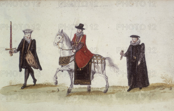 Lord Mayor on horseback, c1621. From the Album of George Holzsehuher of Nuremburg.