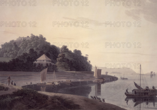Siccra Gulley on the Ganges, c1795-c1809. From "[Oriental Scenery.] Twenty Four Landscapes, Views in Hindoostan; drawn and engraved by Thomas and William Daniell. (The fourth series.) [With descriptive letterpress.]